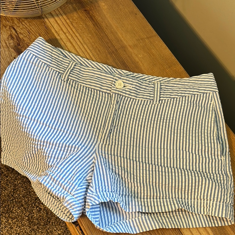 GAP Blue and White Striped Women's Bermudas